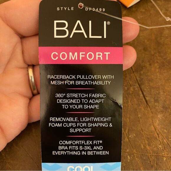 Bali NWT Comfort Revolution Easylite Racerback Breathable Wireless Bra DF3499 - Picture 4 of 9